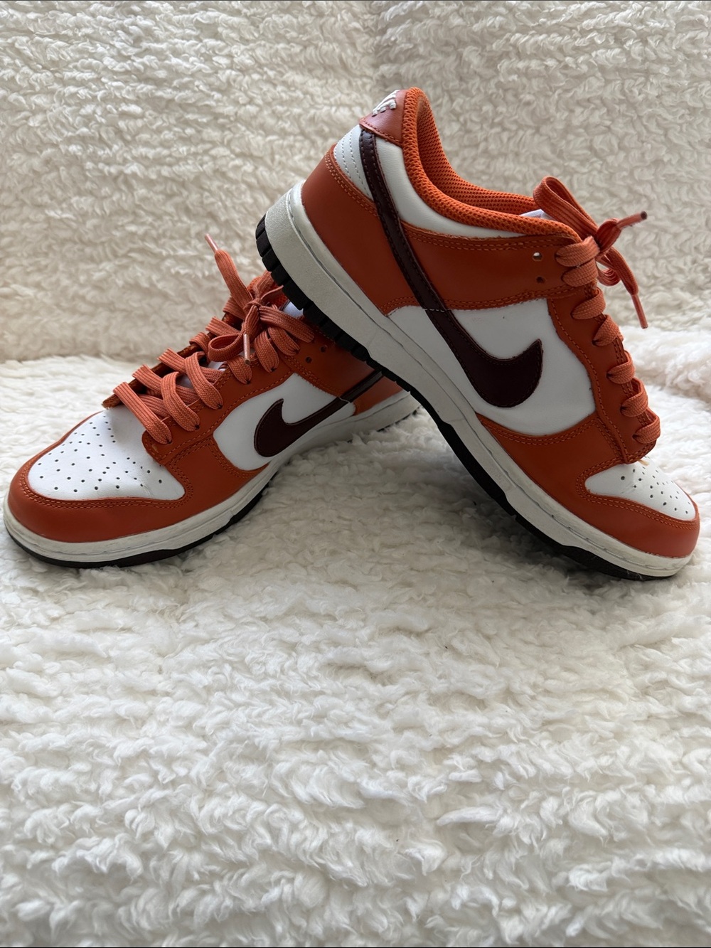 Nike Orange, White and Dark brown Low-Top Sneakers